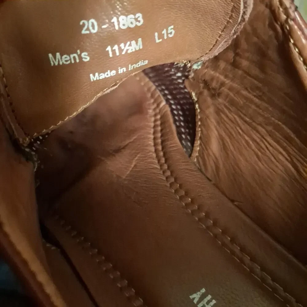 Johnston & Murphy Tabor Lace Up Cap Toe Leather Oxford Shoes Brown Mens Siz 11.5